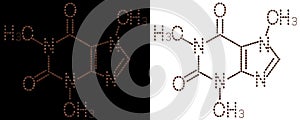 3D Caffeine Molecule Made From Coffee Beans Illustration