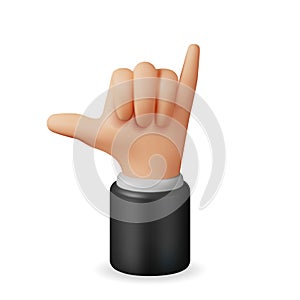 3D Call Me Hand Emoji Pose