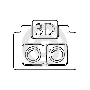 3D Camera icon. Element of Equipment photography for mobile concept and web apps icon. Outline, thin line icon for website design