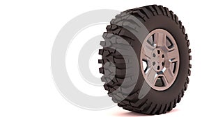 3d car wheel, off-road tire