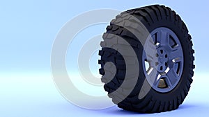 3d car wheel, off-road tire