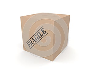 3D cardboard box Fragile