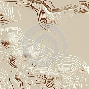 3D Cartography concep background. Rendering. Map line of topography. Topographic map. Map mockup infographics