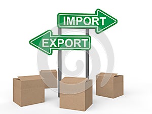 3d carton boxes and import export sign boards