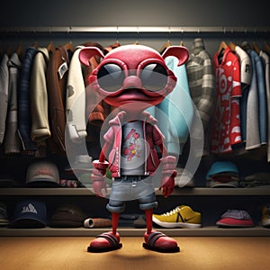 3d Cartoon Ant In Urban Clothes: Super Cute Character Illustration