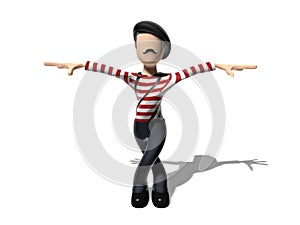 3D Cartoon character bended