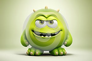 3d cartoon character design of a lovable monster with a kind and friendly demeanor