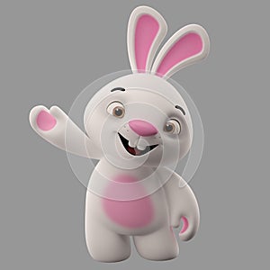 3D cartoon character, easter bunny