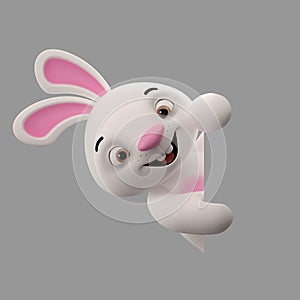 3D cartoon character, easter bunny