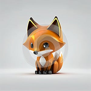 3D cartoon character of funny and cute fox