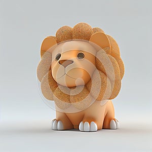 3D cartoon character of funny and cute lion