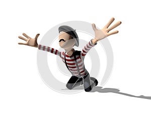 3D Cartoon character prostrate