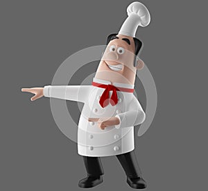 3d cartoon cook character