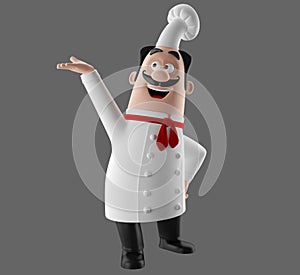 3d cartoon cook character