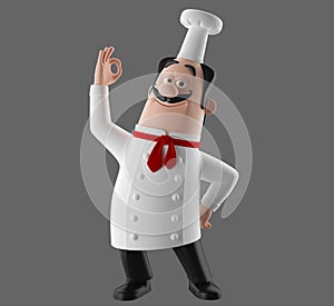 3d cartoon cook character