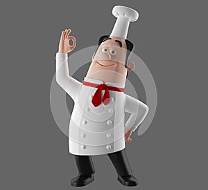 3d cartoon cook character