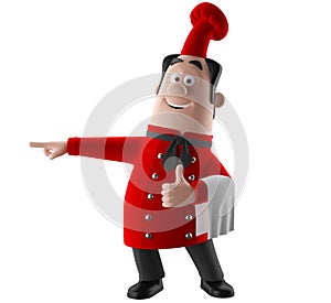 3d cartoon cook character