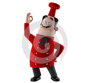 3d cartoon cook character