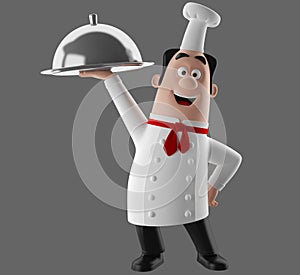 3d cartoon cook character