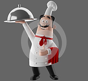 3d cartoon cook character