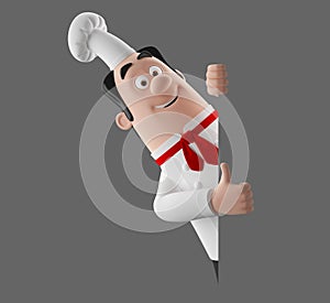 3d cartoon cook character