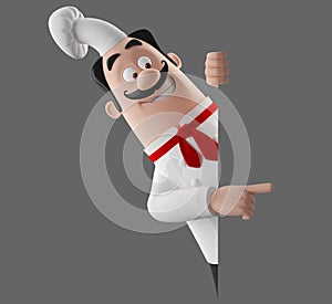 3d cartoon cook character