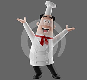 3d cartoon cook character