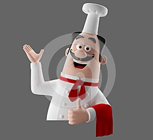 3d cartoon cook character