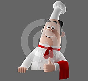 3d cartoon cook character