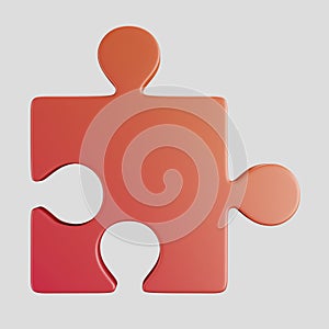 A 3D cartoon icon or emblem of a puzzle piece or missing piece of a puzzle