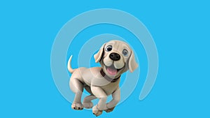 3D cartoon Labrador retriever (with alpha channel included