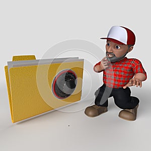 3D Cartoon Lumberjack Character