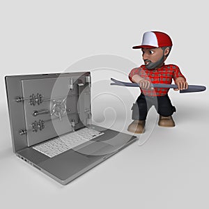 3D Cartoon Lumberjack Character