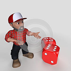 3D Cartoon Lumberjack Character