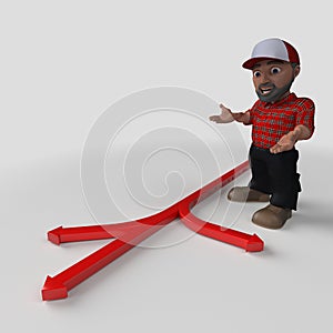 3D Cartoon Lumberjack Character