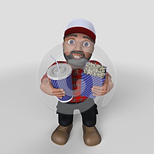 3D Cartoon Lumberjack Character