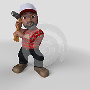 3D Cartoon Lumberjack Character