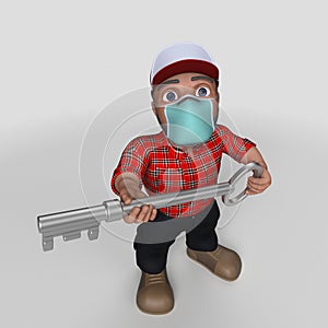 3D Cartoon Lumberjack Character