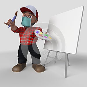 3D Cartoon Lumberjack Character