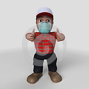 3D Cartoon Lumberjack Character