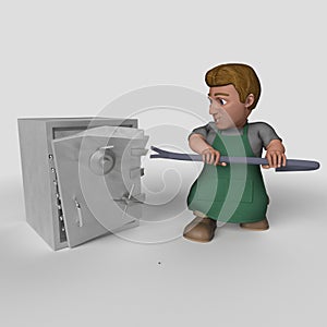 3D Cartoon Shop Keeper Character