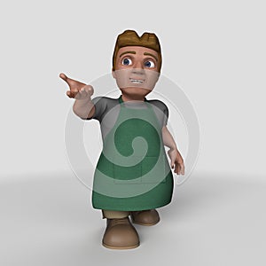 3D Cartoon Shop Keeper Character