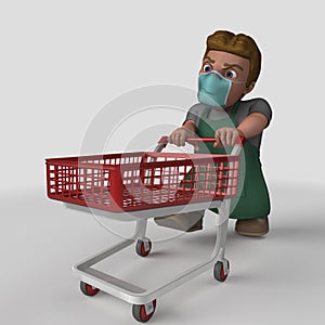 3D Cartoon Shop Keeper Character