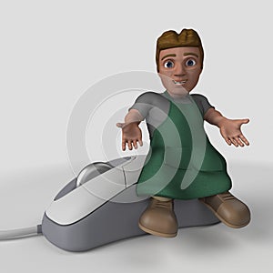 3D Cartoon Shop Keeper Character