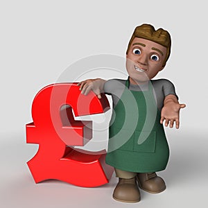 3D Cartoon Shop Keeper Character