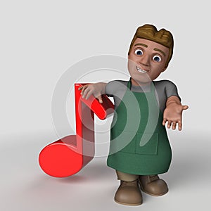 3D Cartoon Shop Keeper Character