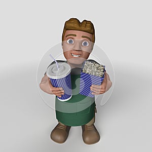 3D Cartoon Shop Keeper Character