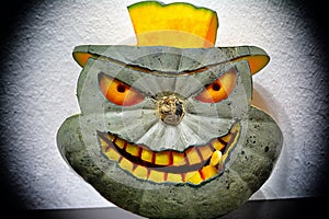 3D carved Halloween pumpkin