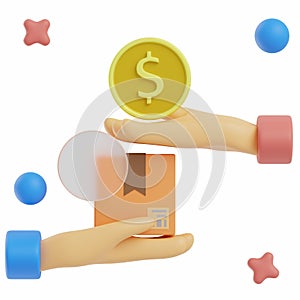 3D Cash on Delivery - Ecommerce Illustration or Icon Pack