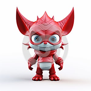 3d Cel Shaded Imp Character In Dynamic Pose Against White Backdrop